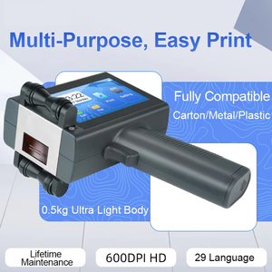 Impresora de inyección de tinta portátil de 12,7mm, resolución de 600 ppp, tinta de secado rápido para embalaje exterior, codificador de fecha de cartón, número de lote, caja impresa - Product Image 2