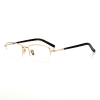 Lunettes de vue pour hommes en titane de haute qualité, demi-monture, lunettes optiques, monture en acétate, lunettes carrées