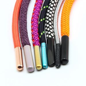 Lacets de chaussures personnalisés en coton et polyester de haute qualité, cordon rond pour baskets, lacets imprimés avec logo et embouts métalliques - Product Image 2