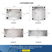 Boîtier de distribution électrique étanche en plastique IP67, personnalisable, montage mural, matériau ABS, boîtier de jonction extérieur