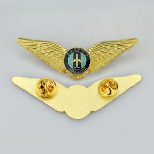 3D Cap lencana logam kerah Pin lencana penyedia grosir Souvenir Lapel Pin lencana sayap - Product Image 1