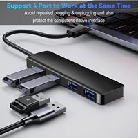 Hub USB-A SYONG USB-A 3.0, adaptateur USB plug-and-play pour ordinateur portable, PC, MacBook, Mac Pro, Mac Mini, iMac, hub USB en plastique noir
