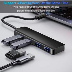 Divisor USB SYONG USB 3.0 y USB 2.0, Plug and Play para Laptop, PC, MacBook, <span class=keywords><strong>Mac</strong></span> Pro, <span class=keywords><strong>Mac</strong></span> Mini, iMac, HUB USB de Plástico Negro - Product Image 2