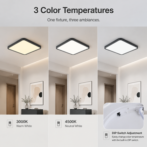 โคมไฟเพดาน LED ทรงสี่เหลี่ยมทันสมัย 42W แสงสามสี อะคริลิคติดเพดาน สำหรับตกแต่งภายในบ้าน สำนักงาน ห้องนอน ห้องนั่งเล่น - Product Image 4