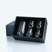 Ensemble de verres à vin en verre simple sans plomb avec feuille d'or, verres à whisky (capacité 15 ml) et pot à vin de style américain de forme droite, vente en gros
