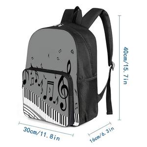 Mochila de poliéster con estampado de notas de piano coloridas, bolsillo frontal cuadrado, unisex, el mejor regalo, mochila escolar de dibujos animados en 3D para niños - Product Image 2
