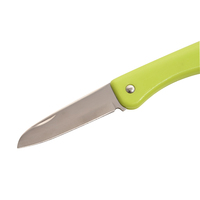 Mini couteau de cuisine pliable écologique en acier inoxydable avec manche en plastique vert pour fruits, légumes et viandes