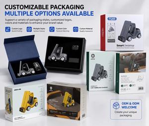 Caricatore Wireless a Forma di Auto, Stazione di Ricarica 3 in 1 a Forma di <span class=keywords><strong>Tesla</strong></span> con Design a Carrello Elevatore per Telefono e Orologio OEM - Product Image 4