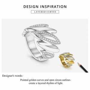 Anillo de cóctel moderno de oro de 10 quilates con engaste de diamantes para mujer, joyería de fiesta - Product Image 2