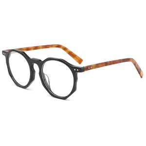 Prezzo all'ingrosso acetato Full Frame occhi rotondi montature occhiali occhiali occhiali montature per occhiali da vista per gli uomini delle donne