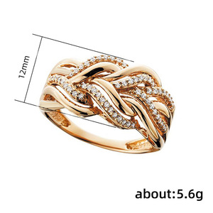Anello a più strati con design intrecciato, stile geometrico, per uomo e donna - Product Image 5