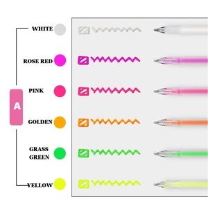 Ensemble stylo gel 3D pour bricolage coque de téléphone en céramique Doodle verre peinture 1.0mm pointe 12 couleurs stylos d'art en plastique sans bavures - Product Image 5