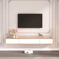 Support TV flottant avec trou pour câble, étagère console média pour salon, étagère TV pour chambre à coucher