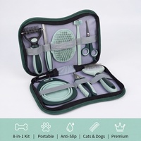 Ensemble complet d'outils de soin pour animaux de compagnie en plastique sûr, brosse de bain multifonctionnelle et tondeuse pour chats et chiens
