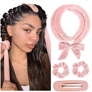 Heatless hiring Rod cerchietto lunghi riccioli senza calore morbido in velluto senza calore per capelli bigodini per capelli lunghi <span class=keywords><strong>notte</strong></span> proteggere i capelli - Product Image 1