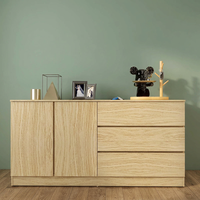 Meuble de rangement moderne à 2 portes et 5 tiroirs en aggloméré de haute qualité pour salon contemporain Furnizone