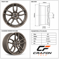 Jantes en alliage forgé CF 20 22 24 pouces 5x127 PCD adaptées à Dodge Durango SRT Hellcat RT GT Citadel Custom