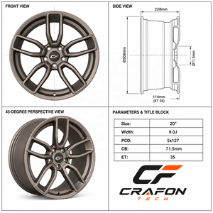 Cerchi in Lega Forgiata CF 20 22 24 Pollici 5x127 PCD per Dodge Durango SRT Hellcat RT GT Citadel Personalizzati - Product Image 3