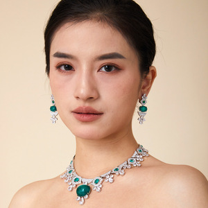 สร้อยโชคเกอร์เงินสเตอร์ลิง925มรกตประดับเพชร CZ CVD ประดับเพชรธรรมชาติสำหรับดินเนอร์โมอิสโรเดียมชุบสีขาว