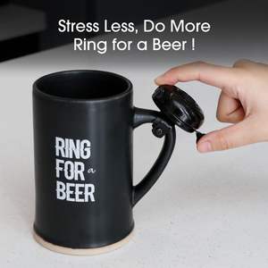 Taza de Cerveza de Cerámica BespritGift de 22 oz con Campana y Asas, Juego de Cerveza para Hombre, Regalo para Papá, Día del Padre - Product Image 3