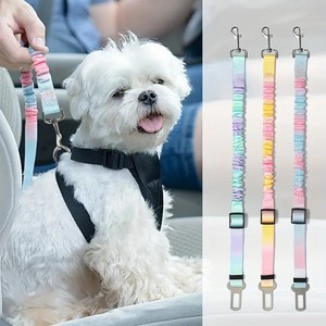 Adjustable Gradient Color Polyester <strong>Cat</strong> Dog Car Seat <strong>Belt</strong> Safety Carabiner Leash with Simple Fashion Design - Product Image 5