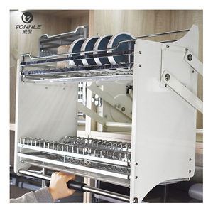 Accessoires d'armoires de cuisine, Armoire en acier inoxydable, Panier à cadre abaisseur Panier suspendu de levage en acier inoxydable - Product Image 4