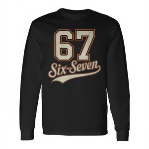 Six Seven 67 T-shirt a maniche lunghe con design divertente e meme - Product Image 2