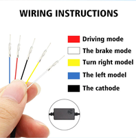 Feux arrière universels en fibre de carbone 12V à trois segments LED, étanches, feux d'avertissement arrière pour voiture