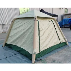 Pompa udara kustom tenda kabin kanvas luar ruangan tenda Kemah cepat dapat ditiup untuk Kemah tahan Air tenda Kemah