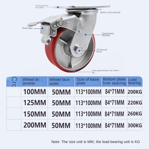 Custom Universal Heavy <strong>Casters</strong> <strong>4</strong> 5 6 8 Inch High Load-bearing Double Bearing Iron Core TPR <strong>Wheel</strong> Large Equipment Shelf - Product Image 2