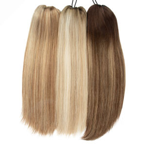 <span class=keywords><strong>Queue</strong></span> <span class=keywords><strong>de</strong></span> <span class=keywords><strong>cheval</strong></span> à cordon en cheveux vierges lisses et soyeux, 100 % cheveux humains européens doublement étirés, 14-26 pouces – Prix usine, vente chaude - Product Image 1