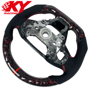 Volante de carreras estilo RPM con LED, fibra de carbono forjada y lámina de oro rojo personalizada para Honda Civic Type R CRV XRV Accord de 10ª generación - Product Image 3