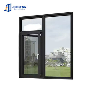 Fenêtre battante en aluminium isolante thermiquement avec grille de protection horizontale en acier inoxydable. Performances d'étanchéité élevées <span class=keywords><strong>et</strong></span> résistantes au vent. pour appartement - Product Image 2