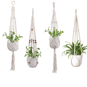 Giardino pianta verde cesto appeso fiori fai da te porta fiori fatti a mano macramè vaso tascabile muro Boho cortile decorazione per la casa - Product Image 2