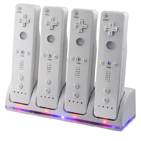 4 In 1 닌텐도 Wii 충전 도크 USB 충전 케이블 닌텐도 Wii 컨트롤러 충전식 배터리 팩