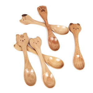 Cuillère à dîner pour enfants en bois de haute qualité, 10 ml, mini, écologique, finition miroir, pour cadeaux - Product Image 1