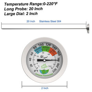 Thermomètre pour compost et sol, jardin extérieur, sonde de 20 pouces pour thermomètre de compost et de sol - Product Image 3
