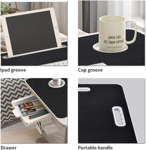 Fábrica OEM más tamaño portátil cama bandeja ajustable plegable multifunción portátil escritorio ordenador Oficina niños mesa de estudio con cuero - Product Image 3