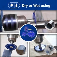1 jeu/4 pièces 30+40+50mm Lame de scie diamantée miniature en métal brasée sous vide avec tige pour tuyau en fer/métal/tôles de fer/vis