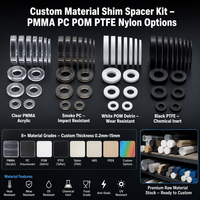 Kit d'alignement personnalisé en PMMA acrylique transparent de qualité optique, usiné CNC, comprenant rondelle plate, entretoise, anneau isolant, tolérance 0,005, OEM