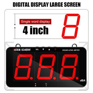 Sonometre numérique VICTOR 834BW avec alarme, écran 4 pouces, WiFi Bluetooth - Moniteur de niveau sonore mural 30-130dB - Product Image 5