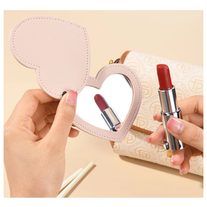 Espejos de mano de bolsillo para maquillaje Llavero compacto Maquillaje ligero Mini <span class=keywords><strong>espejo</strong></span> Mujer <span class=keywords><strong>Joyero</strong></span> de corazón portátil Espejos de billetera flexibles - Product Image 2