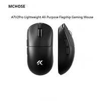 MCHOSE A7 V2 Mouse Gaming Nirkabel Tri-mode Ringan dengan Lampu LED, Dock Pengisian Daya Magnetis, Sensor Optik PAW3950, Khusus Tangan Kanan