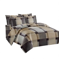 Ensemble de housse de couette 3 pièces en polyester, motifs floraux modernes, marron et gris, pour la maison et l'hôtellerie, en stock en Pologne, pour le dropshipping UE