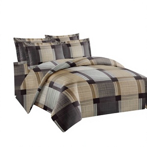 Poland Stock Modern Geometric <b>Patchwork</b> <b>Bedding</b> Set Brown Grey Polyester Duvet Cover for EU Dropshipping - Product Image 1