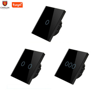Tuya/cuộc sống thông minh <span class=keywords><strong>wifi</strong></span> thông minh chuyển đổi ánh sáng 16A EU/UK kính tiêu chuẩn cảm ứng điều khiển từ xa đơn cực Bảng điều chỉnh tường thiết bị chuyển mạch - Product Image 2