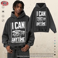 Sweat à capuche vintage de style urbain hivernal, motif course, 3XL, effet vieilli, style américain rétro, coupe ample, direct usine