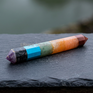 Cristaux Rozrin, baguette de guérison des chakras, pierre précieuse polie, forme de crayon, double pointe, objet de collection, pierre Feng Shui sculptée - Product Image 2
