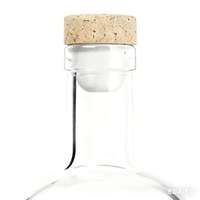 Bouteille à liqueur ronde en verre transparent avec bouchon en caoutchouc vide pour whisky, vin, vodka, gin, rhum et boissons aux fruits