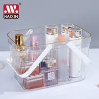 Portable ustensile conteneur voiture jouets collations articles de toilette cosmétique maquillage bacs organisateurs d'outils panier de rangement en plastique avec poignées